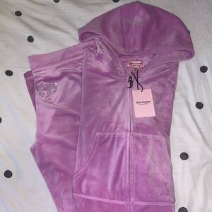 Juicy Couture Purple Velour Hoodie and Pants Set